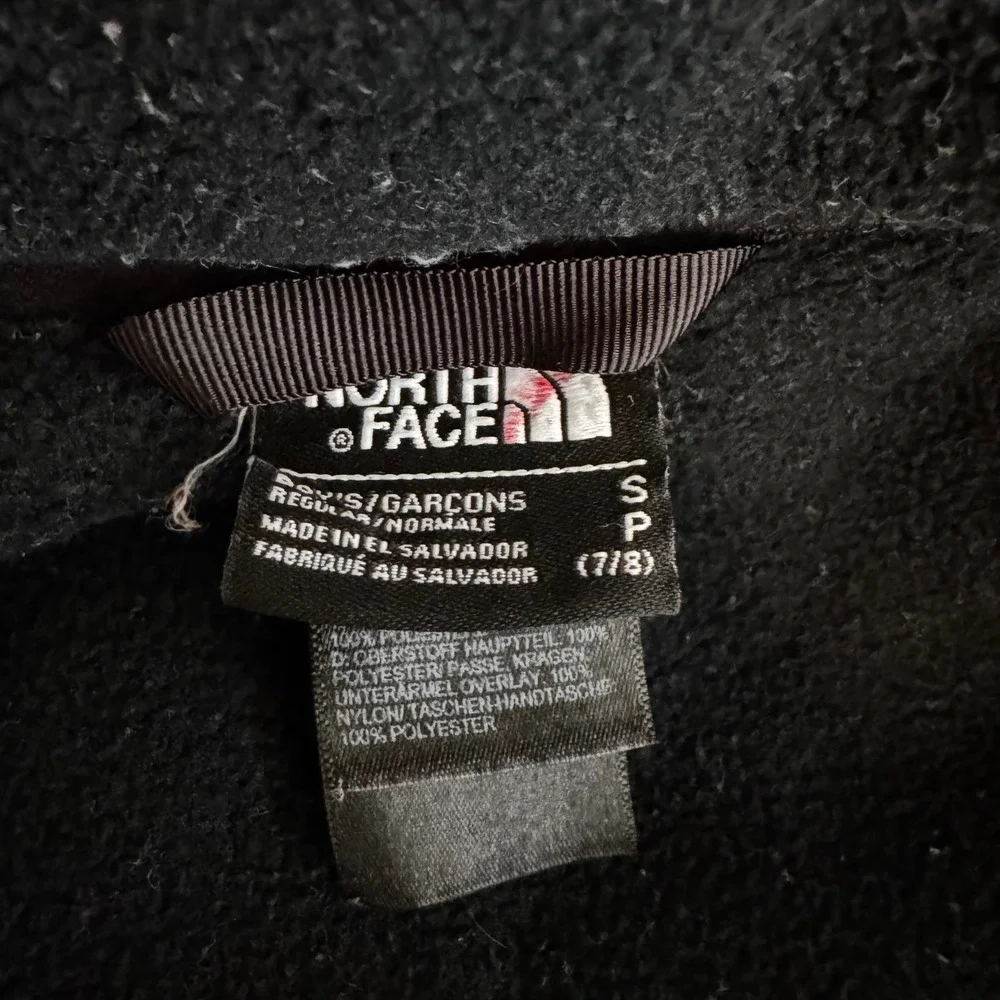 The North Face Boys S 7/8 Black Fleece Jacket Classic Winter Fall Outerwear